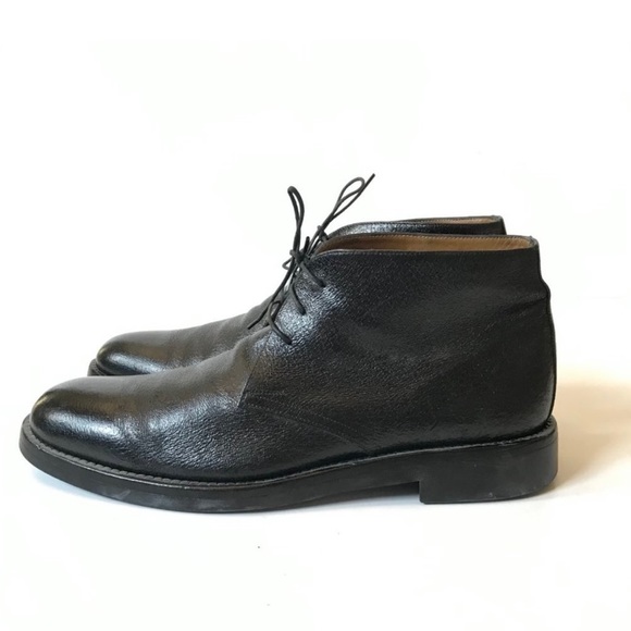 Bally Black Leather Mid Top Chukka Boots 10.5 US - Picture 2 of 7